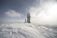 Pilares de erosión en la meseta de Manpupuner, interfluvio de los ríos Malaya Pechora y Egra-Lyagi Ilychskaya, región de Troitsko-Pechora, República de Komi