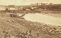 Le moulin et la rivière du Sac'h à marée basse (carte postale, vers 1910).