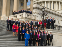 Freshman members on the Capitol steps 115th Congress Freshman Class.png