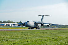 The last 105th Airlift Wing based C-5A Galaxy, tail number 0001, on take-off roll leaving its Hudson Valley home for the last time 19 September 2012.