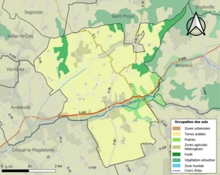 Kolorowa mapa przedstawiająca zagospodarowanie terenu.