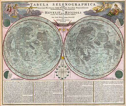 Карта Луны Гоманна и Доппельмайера. Нюрнберг, 1707