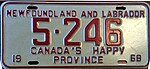1968 Newfoundland yolcu plakası - Numara 5-246.jpg