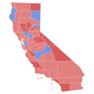1974 California Attorney General election results map by county.svg