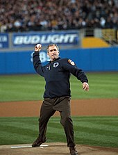 George W. Bush throwing a baseball