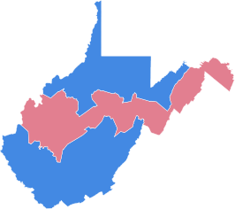 File:2004 West Virginia United States House of Representatives election by Congressional District.svg