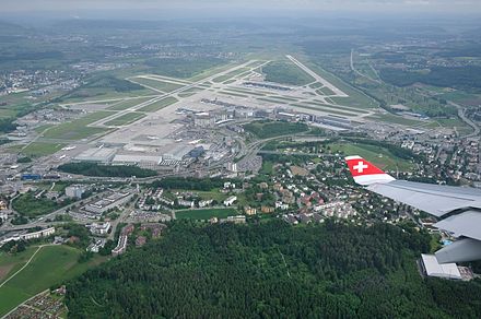 Zurich International Airport seen from the air