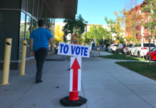 Early voting polling place in Middlesex County, Massachusetts, October 2020 2020 Cambridge Massachusetts October.png