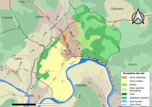 Mappa a colori che mostra l'uso del suolo.