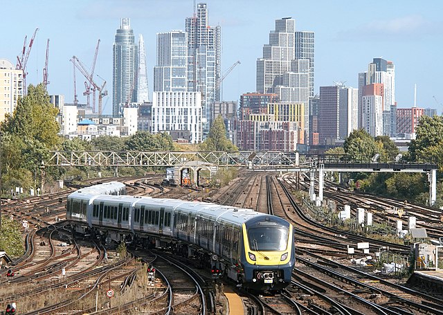 A South Western Railway Class 701 approaching Clapham Junction