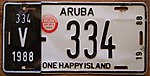 ARUBA 1988 license plate with QUARTERLY STICKER - Flickr - woody1778a.jpg