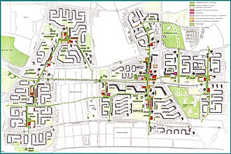 Plandarstellung des Stadtteils Grünau (Stand 1986)