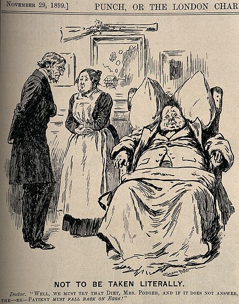 File:A doctor recommending a specific diet to his obese patient's Wellcome V0011454.jpg