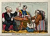 A man with gout seated at a table drinking with a parson and Wellcome V0010857.jpg