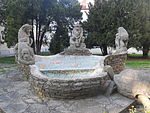 Fountain with mosaic and sculptures "monkey and turtle"