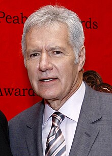 Trebek walking on the red carpet in 2012.