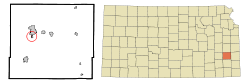 Location within Allen County and Kansas