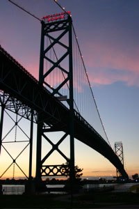 Image: Ambassador bridge evening