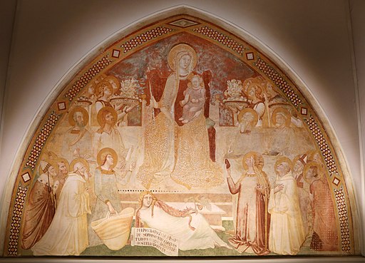 Ambrogio Lorenzetti, Maestà, 1334-1336[4], affresco, cappella di San Galgano a Montesiepi