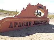 "Welcome to Apache Junction" entry sign