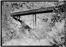 An aqueduct along the Hurricane Canala, August, 1971 August, 1971. DT OF AQUEDUCT (ABOUT 800' E OF RT 15). - Hurricane Irrigation Canal, State Route 15 Vicinity, Hurricane, Washington County, UT HAER UTAH,27-HURI,1-13.tif