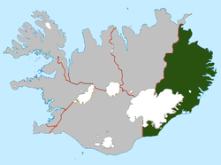 Lokasie van Austurland