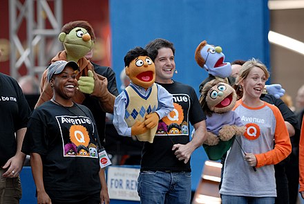 Avenue Q cast performing at Broadway on Broadway with the puppets.