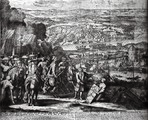 Гравюра А. Схонебека «Взятие крепости Азов. 1696 год»