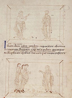 Иов и Терпение участвуют в битве. Иллюстрация из рукописи «Психомахии».