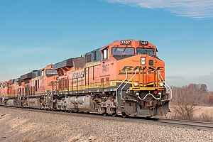 BNSF 7407 in Illinois (Dezember 2017)