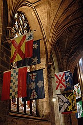 Banners of Knights of the Thistle, hanging in St Giles High Kirk Banners of Knights of the Thistle January 2009.jpg