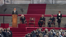 Jill Pay, Serjeant at Arms (far right) during an address to both Houses of Parliament by Barack Obama in Westminster Hall, 2011 Barack Obama Westminster Hall (3) May 2011.png