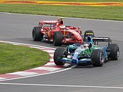 Pursuing Rubens Barrichello at the Canadian GP