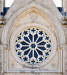 The rose window of the portal. Basilica of Our Lady Immaculate, Guelph - Rose Window of the Portal.jpg