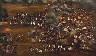 La pittura mostra la Battaglia di Sultanabad del 13 febbraio 1812. Ermitage