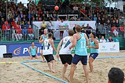 Deutsch: Beachhandball Europameisterschaften 2019 (Beach handball Euro); Tag 6: 7. Juli 2019 – Männerfinale, Dänemark-Norwegen 2:0 (25:18, 19:16) English: Beach handball Euro; Day 6: 7 July 2019 – Men's Final – Denmark-Norway 2:0 (25:18, 19:16)