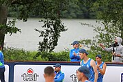 Deutsch: Beachhandball Europameisterschaften 2019 (Beach handball Euro); Tag 2: 3. Juli 2019 – Männer, Vorrunde Gruppe B, Slowenien-Russland 0:2 (16:24, 14:24) English: Beach handball Euro; Day 2: 3 July 2019 – Men Preliminary Round Group B – Slovenia-Russia 0:2 (16:24, 14:24)