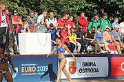 Deutsch: Beachhandball Europameisterschaften 2019 (Beach handball Euro); Tag 4: 5. Juli 2019 – Frauen, Viertelfinale, Spanien-Ungarn 1:2 (14:16, 26:16, 2:5) English: Beach handball Euro; Day 4: 5 July 2019 – Quarter Final Women – Spain-Hungary 1:2 (14:16, 26:16, 2:5)