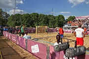 Deutsch: Beachhandball bei den Olympischen Jugendspielen 2018; Tag 7, 13. Oktober 2018; Jungen, Finale – Portugal-Spanien 1:2 English: Beach handball at the 2018 Summer Youth Olympics at 13 October 2018 – Boys Gold Medal Match – Portugal-Spain 1:2