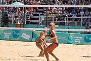 Deutsch: Beachvolleyball bei den Olympischen Jugendspielen 2018; Tag 11, 17. Oktober 2018; Jungen, Spiel um Platz 3 – USA (Devon Newberry/Lindsey Sparks)-Norwegen (Emilie Olimstad/Frida Berntsen) 1:2 (21–1/13–21/9–15) English: Beach volleyball at the 2018 Summer Youth Olympics at 17 October 2018 – Bronze Medal Match – USA (Devon Newberry/Lindsey Sparks)-Norway (Emilie Olimstad/Frida Berntsen) 1:2 (21–1/13–21/9–15)