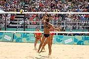 Deutsch: Beachvolleyball bei den Olympischen Jugendspielen 2018; Tag 11, 17. Oktober 2018; Mädchen, Finale – Italien (Claudia Scampoli & Nicol Bertozzi)- Russland (Maria Woronina & Maria Botscharow) 0:2 (19–21/19–21) English: Beach volleyball at the 2018 Summer Youth Olympics at 17 October 2018 – Girls Final – Italy (Claudia Scampoli & Nicol Bertozzi) - Russia (Maria Voronina & Maria Bocharova) 0:2 (19–21/19–21)