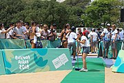 Deutsch: Beachvolleyball bei den Olympischen Jugendspielen 2018; Tag 11, 17. Oktober 2018; Mädchen, Finale – Italien (Claudia Scampoli & Nicol Bertozzi)- Russland (Maria Woronina & Maria Botscharow) 0:2 (19–21/19–21) English: Beach volleyball at the 2018 Summer Youth Olympics at 17 October 2018 – Girls Final – Italy (Claudia Scampoli & Nicol Bertozzi) - Russia (Maria Voronina & Maria Bocharova) 0:2 (19–21/19–21)