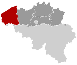 A tartomány elhelyezkedése Belgiumban