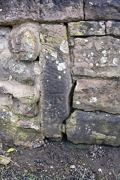 File:Benchmark on vertical element in stone wall - geograph.org.uk - 5959921.jpg