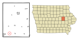 Benton County Iowa Incorporated and Unincorporated areas Luzerne Highlighted.svg