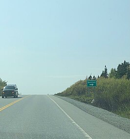Wegwijzer naar Benton op de Trans-Canada Highway