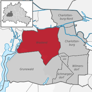 Westend on the map of Charlottenburg-Wilmersdorf