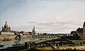 Bernardo Bellotto, genannt Canaletto: Dresden vom rechten Elbufer oberhalb der Augustusbrücke, um 1750
