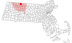 Lage im Franklin County in Massachusetts