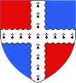 Arms of Berney (Berney baronets): Quarterly gules and azure, a cross engrailed ermine